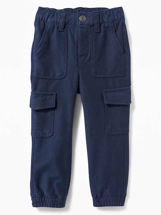 View large product image 1 of 2. French Terry Knit Built-In Flex Cargo Joggers for Toddler Boys