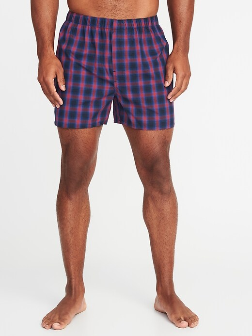 View large product image 1 of 1. Plaid Soft-Washed Boxers