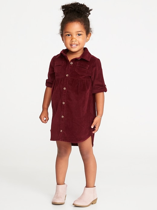 View large product image 1 of 3. Corduroy Shirt Dress for Toddler Girls