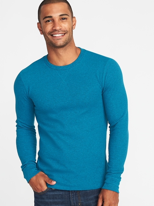 View large product image 1 of 1. Soft-Washed Thermal Crew-Neck Tee
