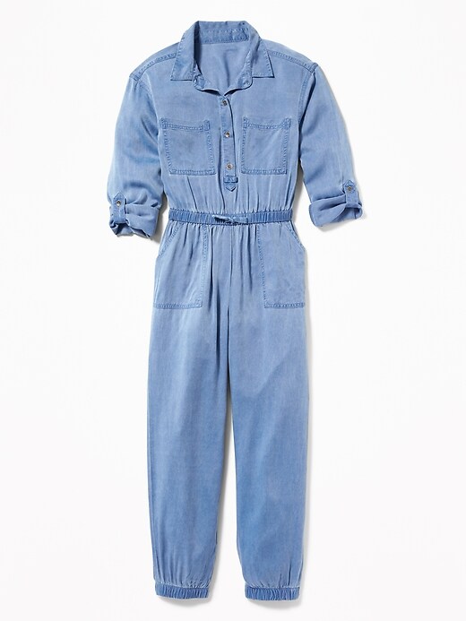 Soft Twill Utility Jumpsuit for Girls | Old Navy