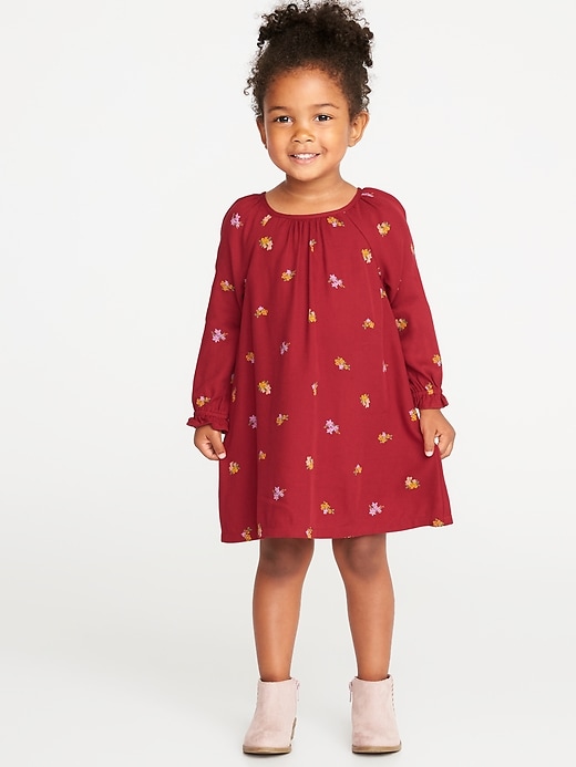 View large product image 1 of 1. Floral Twill Dress for Toddler Girls