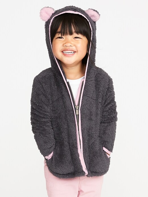 View large product image 1 of 4. Micro Fleece Critter Zip Hoodie for Toddler Girls