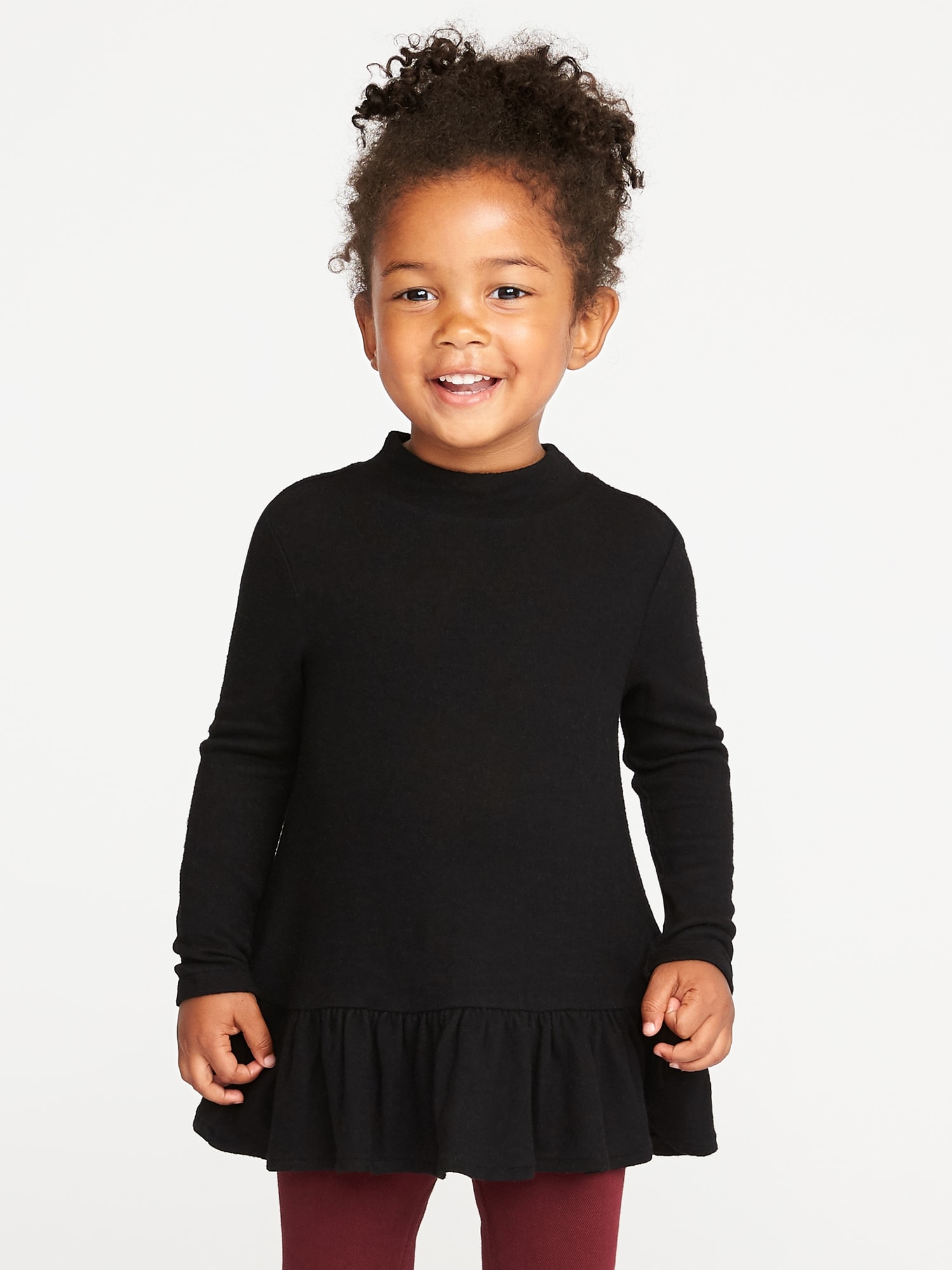 Plush-Knit Mock-Neck Peplum-Hem Top for Toddler Girls | Old Navy