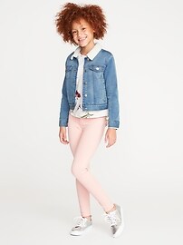 View large product image 3 of 3. Sherpa-Lined Denim Trucker Jacket for Girls