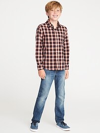 View large product image 3 of 3. Plaid Built-In Flex Classic Shirt For Boys