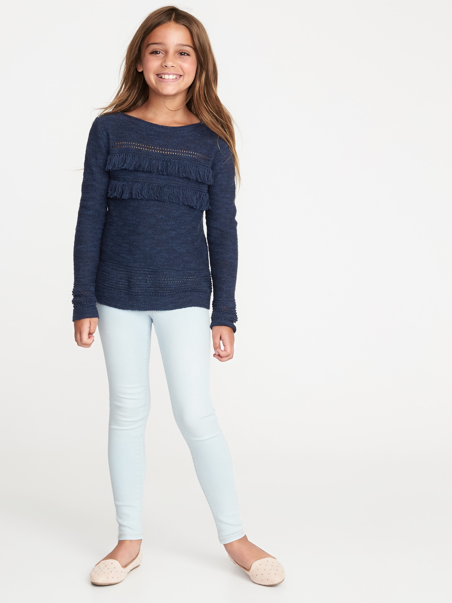 Tiered-Fringe Sweater for Girls | Old Navy