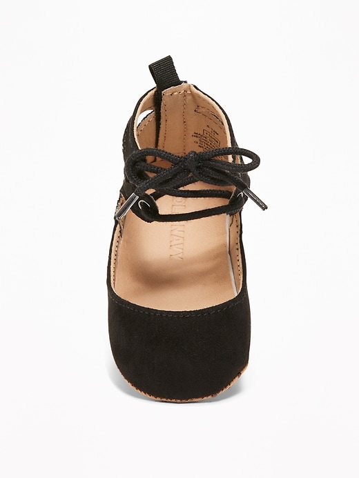 View large product image 2 of 4. Sueded Lace-Up Ballet Flats for Baby
