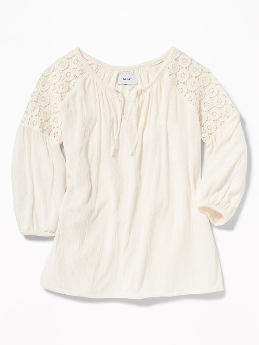 View large product image 1 of 1. Crochet-Lace Blouse for Girls