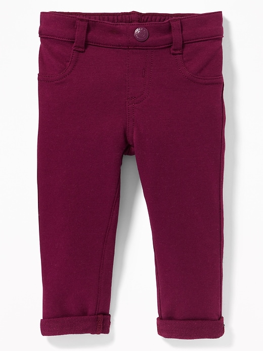 View large product image 1 of 2. French-Terry Rolled-Cuff Jeggings for Baby