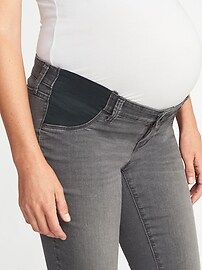 View large product image 3 of 3. Maternity Side-Panel Rockstar Super Skinny Jeans
