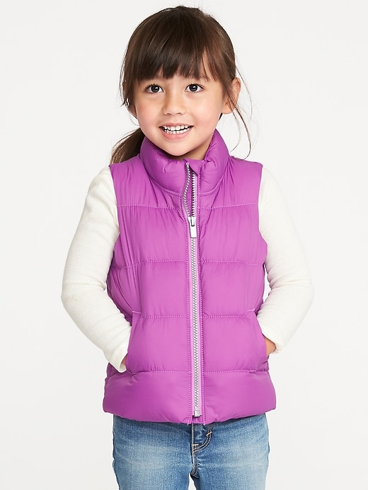 View large product image 1 of 1. Frost-Free Puffer Vest for Toddler Girls