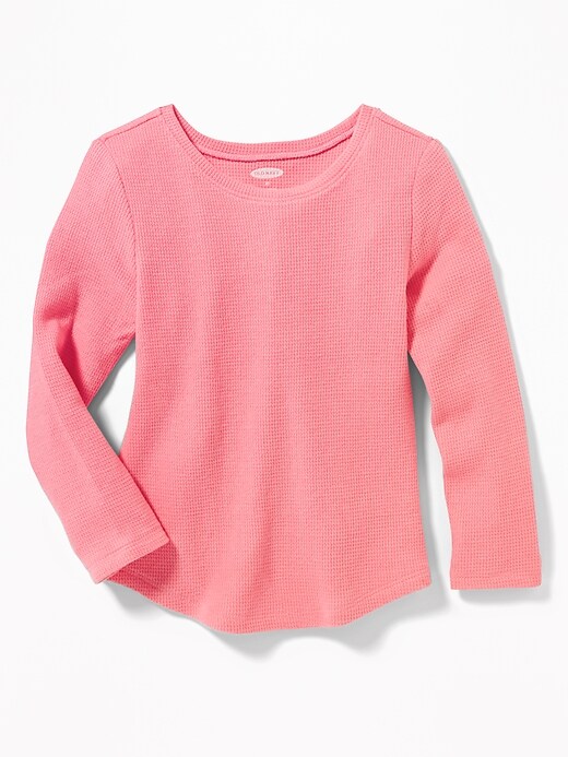 View large product image 1 of 2. Soft-Washed Thermal-Knit Tee for Toddler Girls
