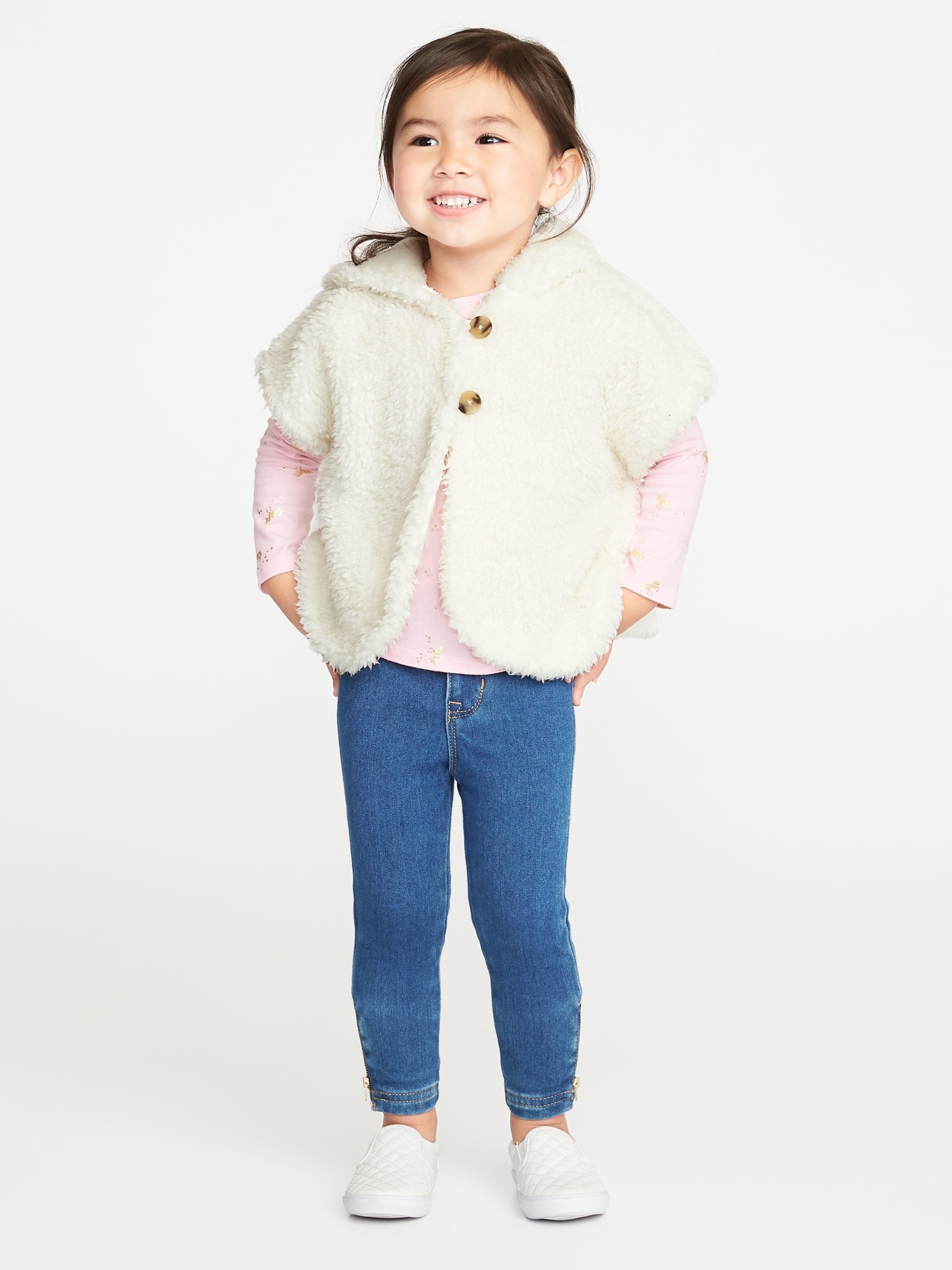 Hooded Sherpa Poncho for Toddler Girls | Old Navy
