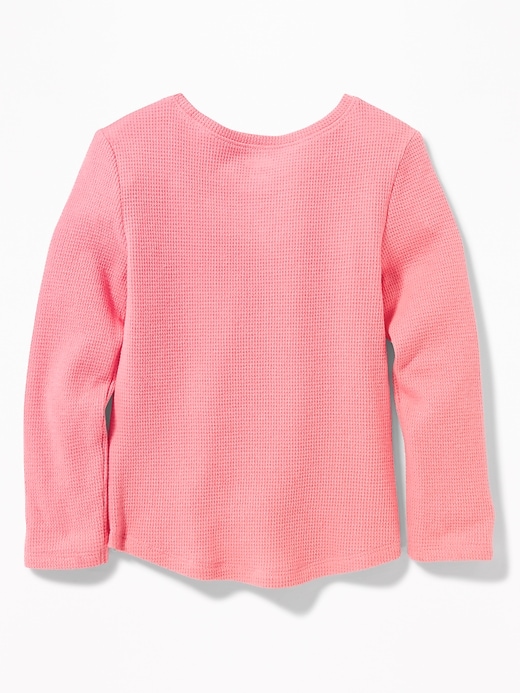 View large product image 2 of 2. Soft-Washed Thermal-Knit Tee for Toddler Girls
