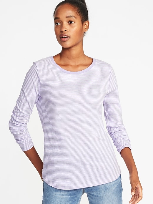 Everywear Striped Slub Knit Tee For Women Old Navy