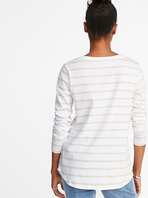 Image number 2 showing, EveryWear Striped V-Neck Tee for Women