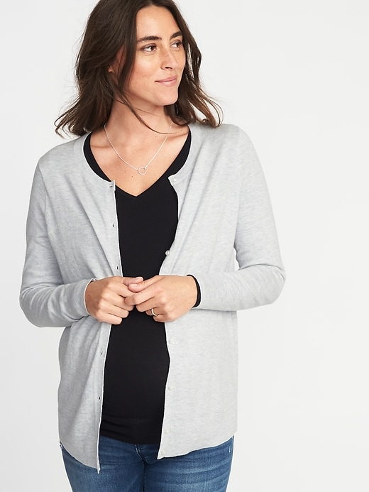 View large product image 1 of 1. Maternity Crew-Neck Cardi