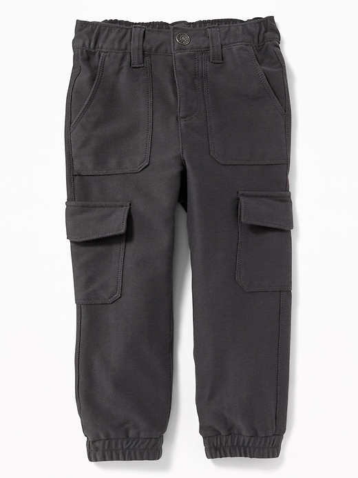 View large product image 1 of 1. French Terry Knit Built-In Flex Cargo Joggers for Toddler Boys
