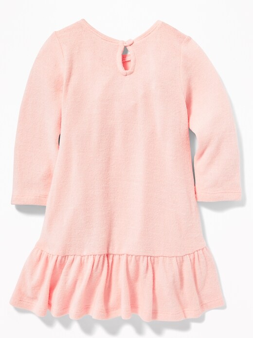 View large product image 2 of 2. Plush-Knit Peplum-Hem Swing Dress for Baby