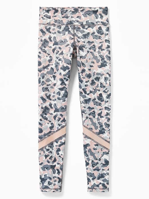 View large product image 1 of 1. Camo Mesh-Trim Performance Leggings for Girls