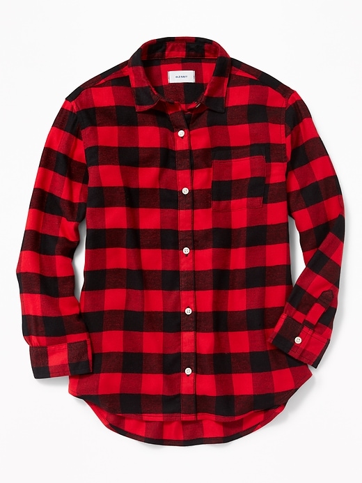 View large product image 1 of 3. Boyfriend Button-Front Plaid Tunic for Girls