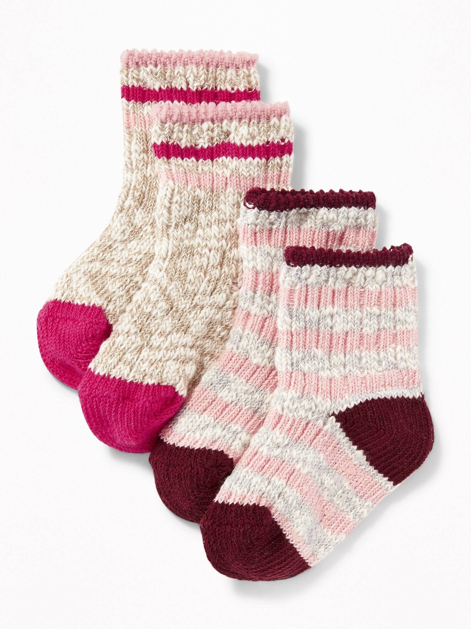 Marled-Stripe Boot Socks 2-Pack for Baby | Old Navy