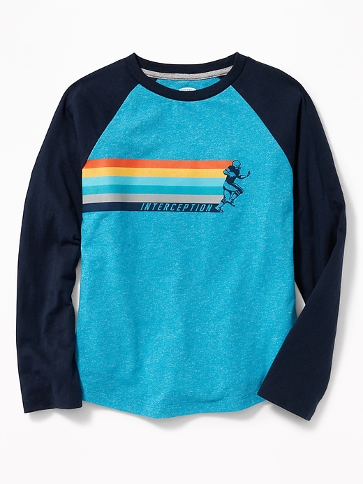 View large product image 1 of 1. Graphic Raglan-Sleeve Tee for Boys