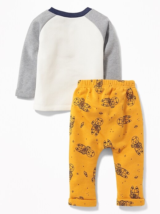 View large product image 2 of 2. Bear-Graphic Sweatshirt and Pants Set for Baby