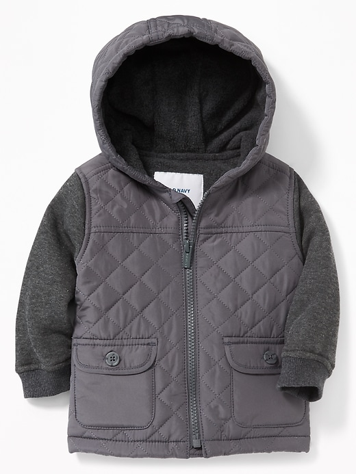 View large product image 1 of 2. Quilted Micro Performance Fleece-Lined Hooded Jacket for Baby