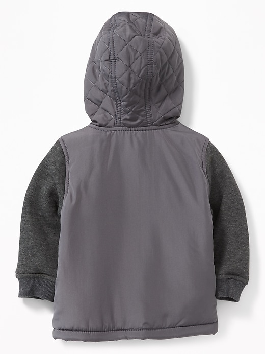 View large product image 2 of 2. Quilted Micro Performance Fleece-Lined Hooded Jacket for Baby