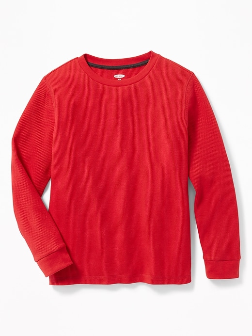 View large product image 1 of 1. Solid Thermal Crew-Neck Tee For Boys