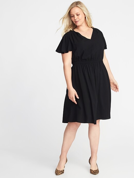 Waist-Defined Plus-Size V-Neck Dress | Old Navy