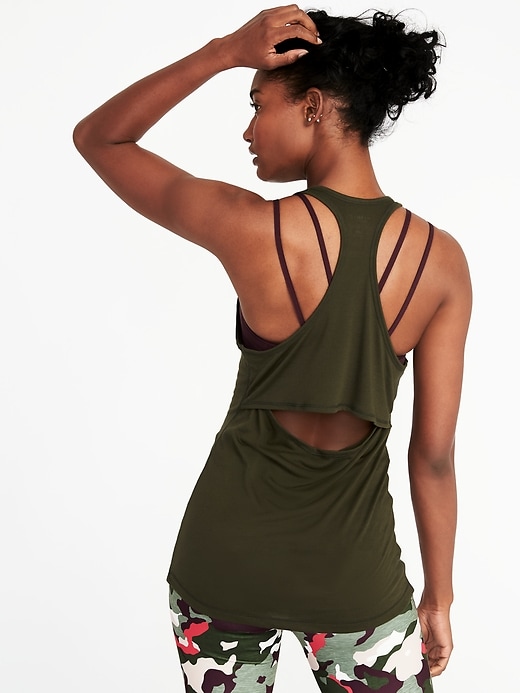 View large product image 1 of 1. Cutout-Back Performance Tank for Women