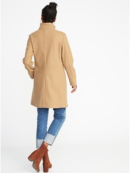 Clove funnel neck outlet boucle coat