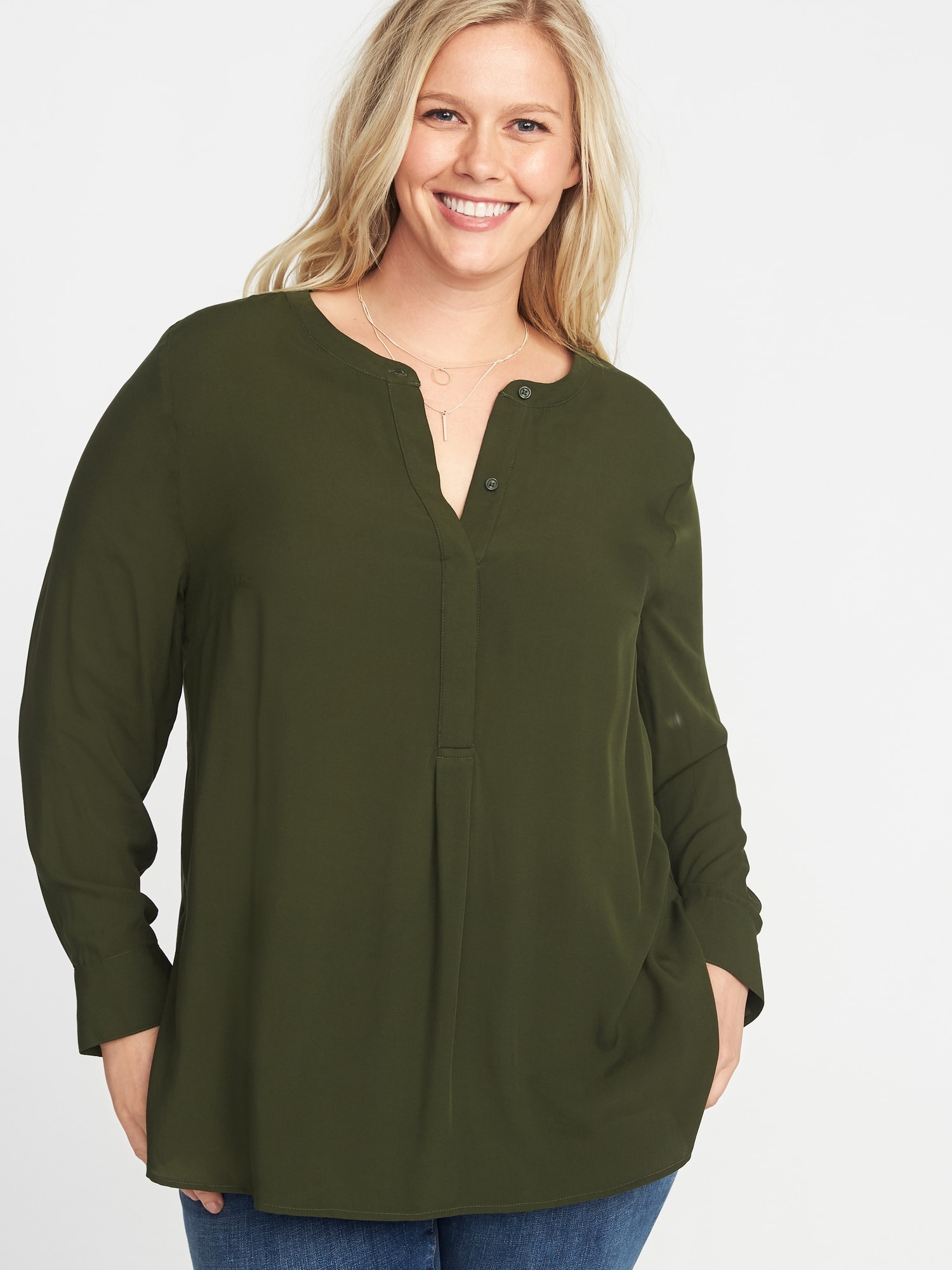 Plus-Size Popover Tunic | Old Navy