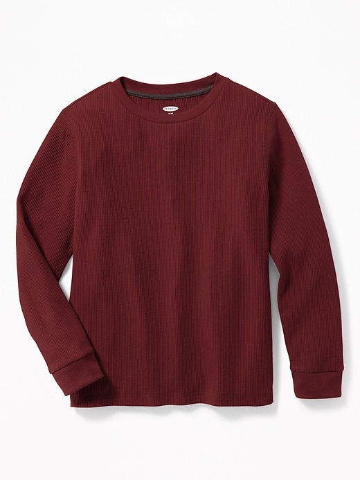 View large product image 1 of 1. Solid Thermal Crew-Neck Tee For Boys