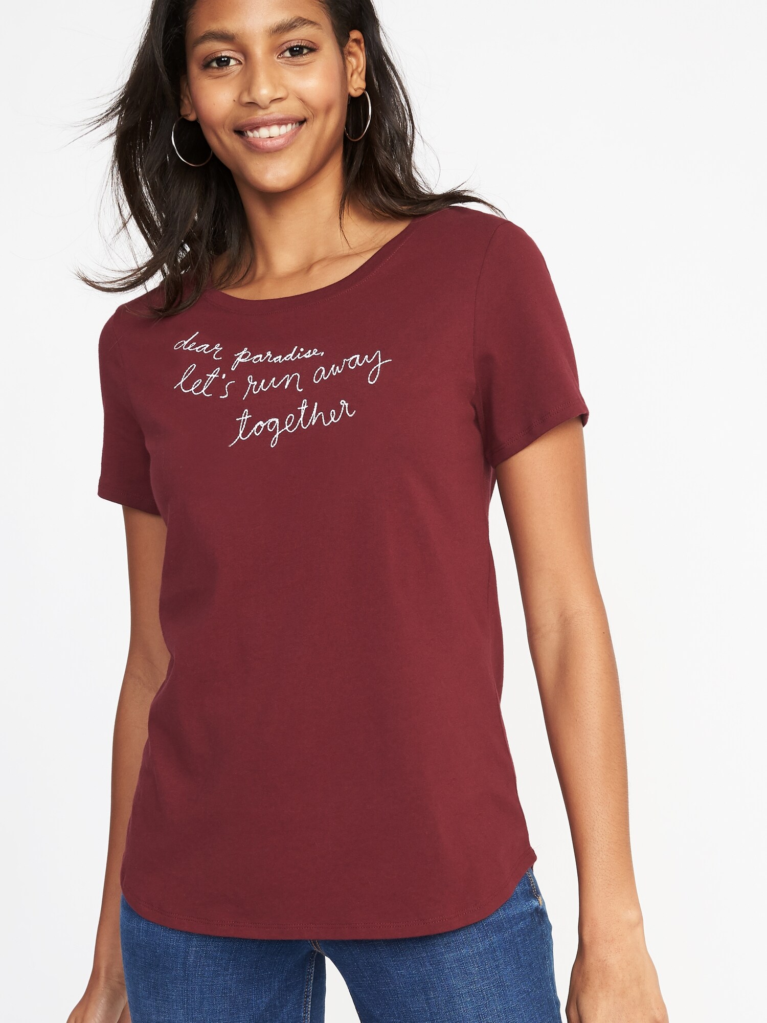 Everywear Graphic Crew Neck Tee For Women Old Navy