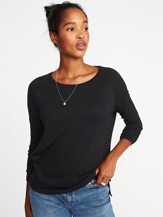 Image number 4 showing, Loose Luxe Soft-Spun Tee for Women