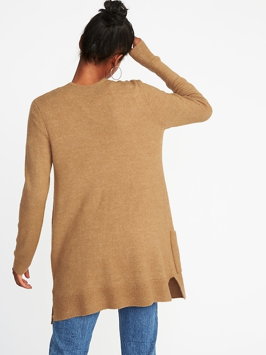 Image number 2 showing, Plush-Knit Long-Line Open-Front Sweater for Women