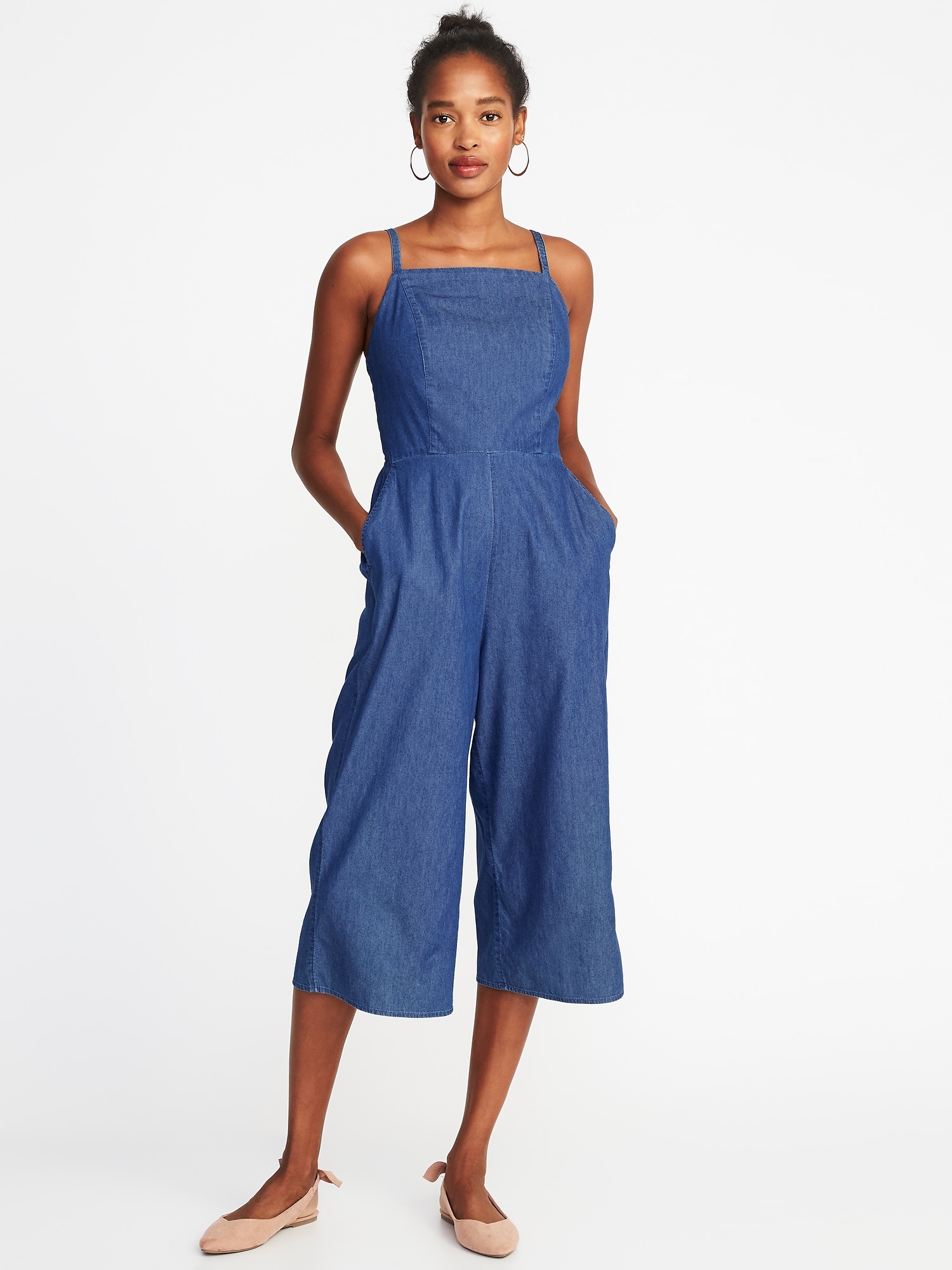 Waist-Defined Square-Neck Cami Jumpsuit for Women | Old Navy