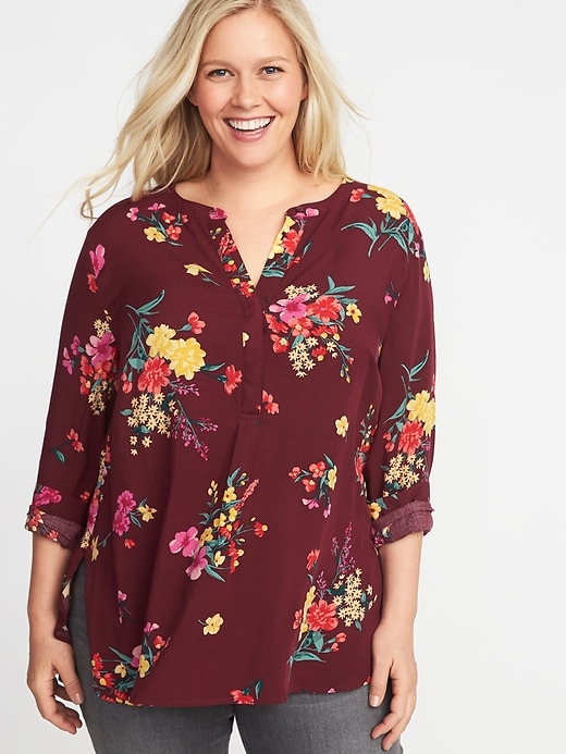 Plus-Size Popover Tunic | Old Navy