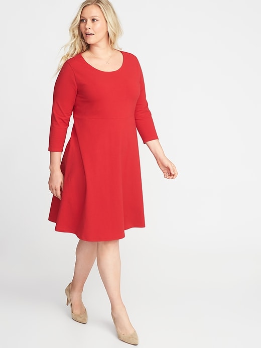 Image number 1 showing, Plus-Size Fit & Flare Dress