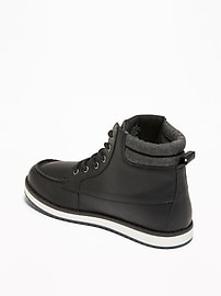 View large product image 3 of 3. Faux-Leather Moccasin Boots for Boys
