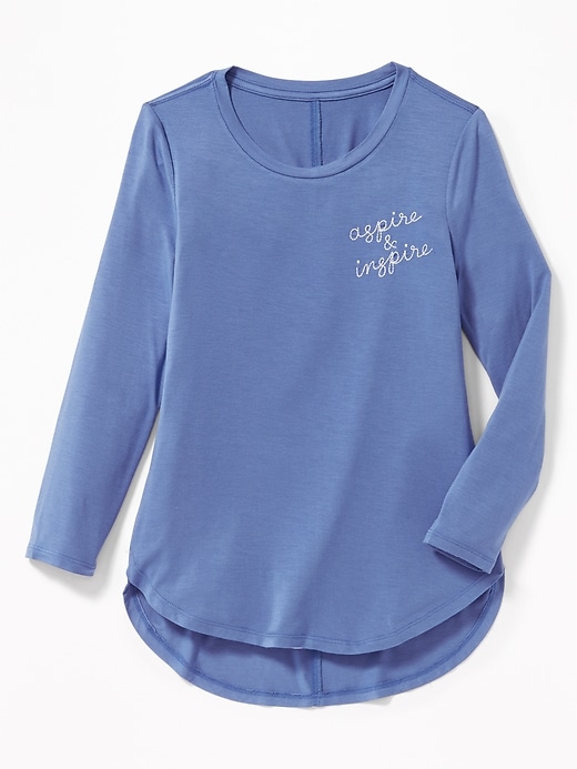 View large product image 1 of 1. Relaxed Graphic Tulip-Hem Top for Girls