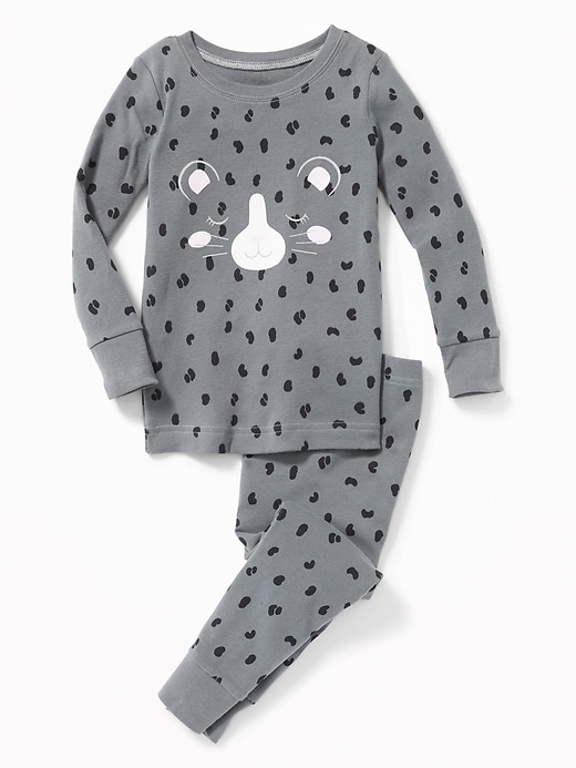 Gray Leopard Sleep Set For Toddler Girls & Baby | Old Navy