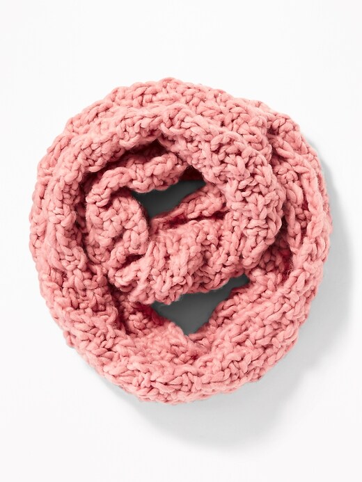 View large product image 2 of 2. Textured Basket-Weave Infinity Scarf for Women