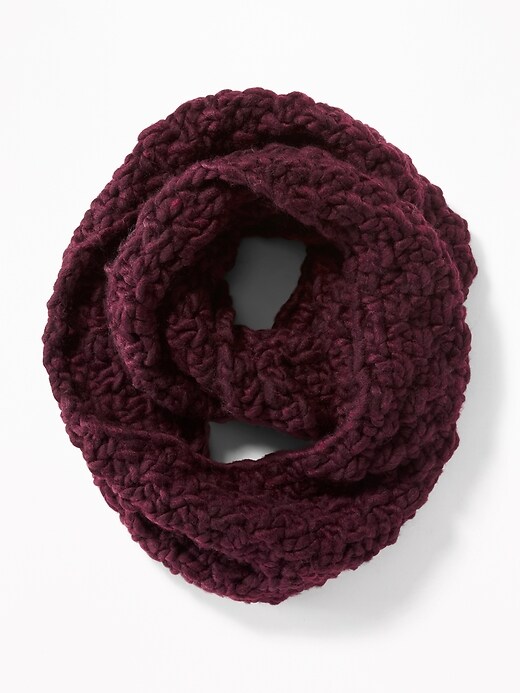 View large product image 2 of 2. Textured Basket-Weave Infinity Scarf for Women