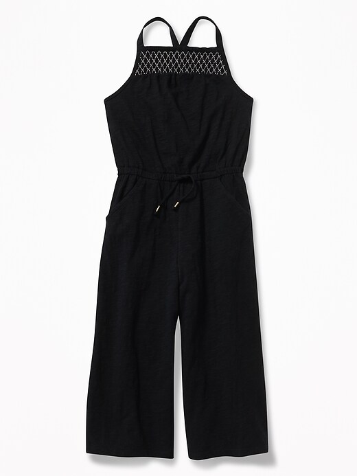 View large product image 1 of 3. Slub-Knit Wide-Leg Jumpsuit for Girls