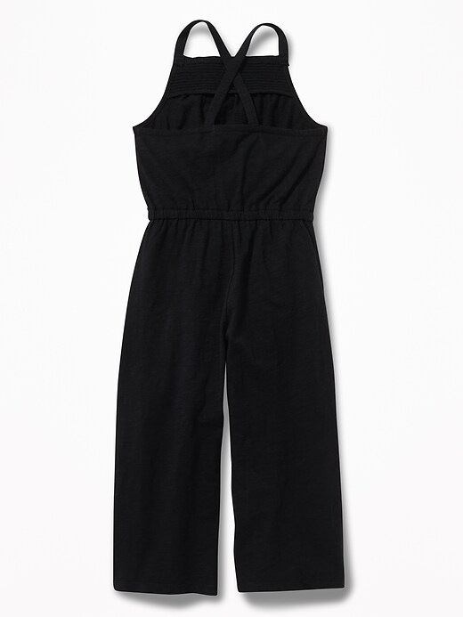 View large product image 2 of 3. Slub-Knit Wide-Leg Jumpsuit for Girls